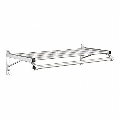 GLARO 50136SA Coat Rack 1 Shelf 36 In W Satin Aluminum