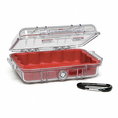 PELICAN 1020028100 Micro Case Red 6.82 x 4.75 x 2.12 In