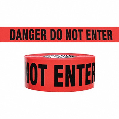 GRAINGER B354R10200 Barricade Tape Red 500 ft L 3 in
