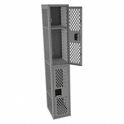 TENNSCO VDL121836AMEDGR Wardrobe Locker Vent 1 Wide 2 Tier Grey