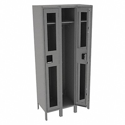 TENNSCO CSL1218723MEDGRE Wardrobe Locker Clearview 3 Wide 1 Tier Grey