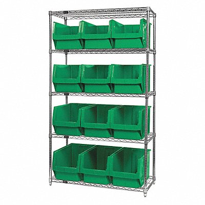 QUANTUM STORAGE SYSTEMS WR5533GN Bin Shlvng 18inx74inx42in Gray