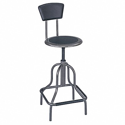 GRAINGER 6664 RndStool Tube Leg Steel Base Pwtr 41 H
