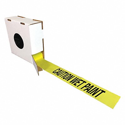 GRAINGER B3104Y45200 Baricade Tape w/ReeL Yellow 1000 ft L 3 in