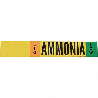 BRADY 90465 Pipe Marker Ammonia 4 in H 24 in W