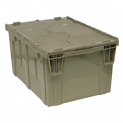 QUANTUM STORAGE SYSTEMS QDC242012 Attached Lid Container Grey Solid HDPE