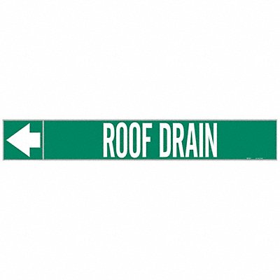 BRADY 20463 Pipe Marker Roof Drain 1in H 8in W