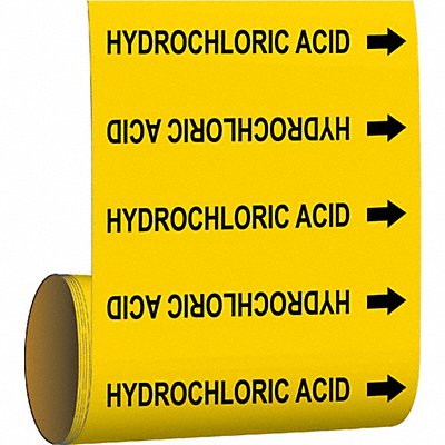 BRADY 15546 Pipe Marker Hydrchloric Acid 12in H 12in W