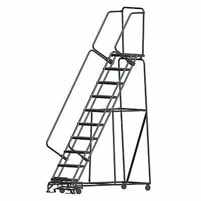 BALLYMORE WA103214G Lockstep Rolling Ladder Steel 100 In.H