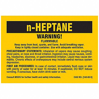 BRADY 7269PLS Chemical Label 2-7/8 in W 2 in H PK25