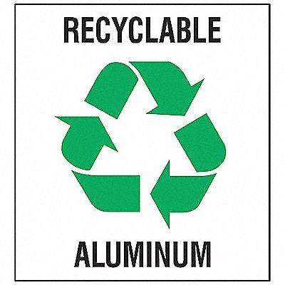 BRADY 20634FLS Recycle Label 5 in x 5 in Vinyl PK5