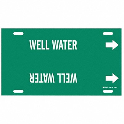 BRADY 4156F Pipe Marker Well Water 8 in H 16 in W