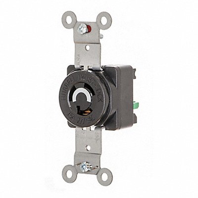 HUBBELL WIRING DEVICE-KELLEMS HBL4760ST Locking Receptacle Straight Nylon Black