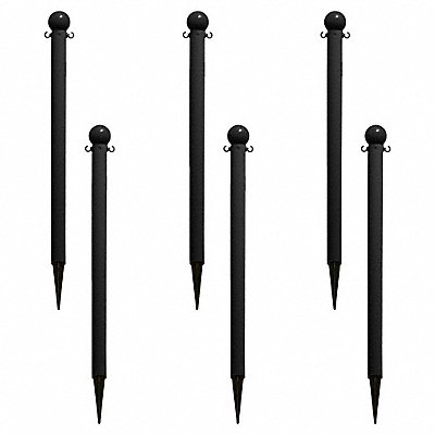 GRAINGER 912036 G6587 Ground Post 27 in H Black PK6