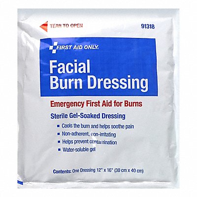 FIRST AID ONLY 91318 Facial Burn Dressing White 16 L 12 W