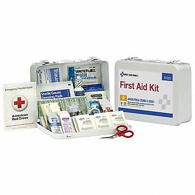 FIRST AID ONLY 91325 First Aid Kit + Housing 94pcs 9.5x6.5 WHT