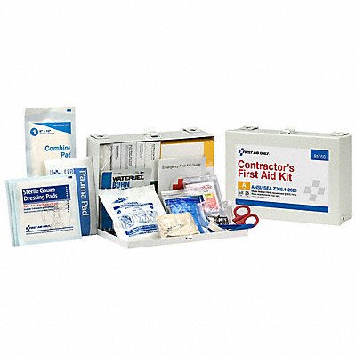 FIRST AID ONLY 91350 First Aid Kit + Housing 181pcs 11x7.75 WHT