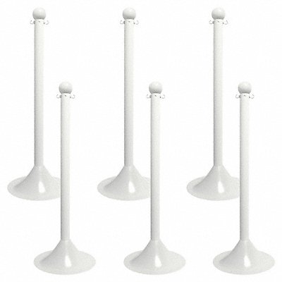 GRAINGER 915016 Light Duty Stanchion 41 in H White PK6