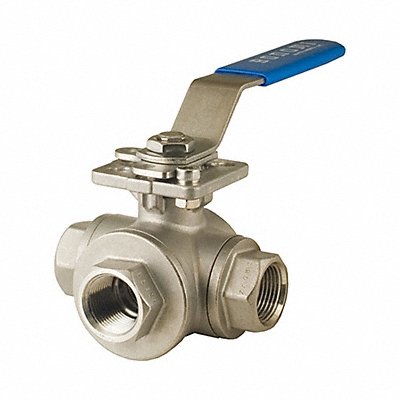 BONOMI 956N14 Ball Valve 3-Way Full T Port 1/4 in