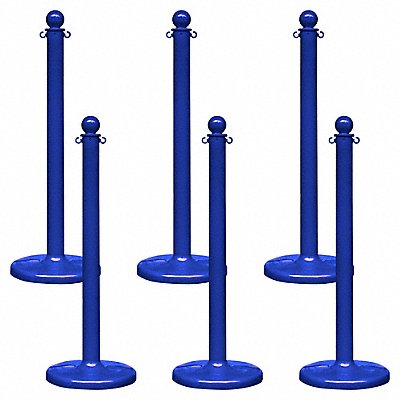 GRAINGER 964066 Stanchion Post Dia 2-1/2 Blue PK6