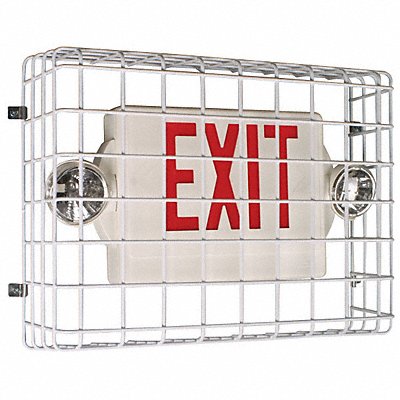 SAFETY TECHNOLOGY INTERNATIONAL STI9740 Wire Guard Steel White 20 1/2 Exit Sign