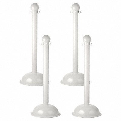 GRAINGER 999014 E1219 Heavy Duty Stanchion 41 in H White PK4
