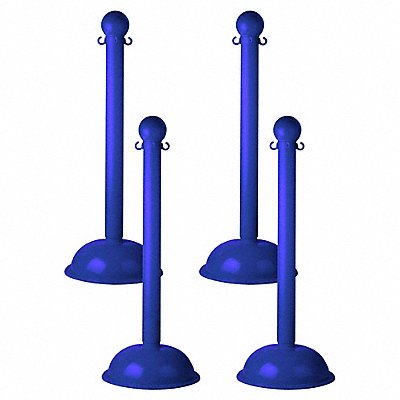 GRAINGER 999064 Stanchion Post Dia 3 Blue PK4