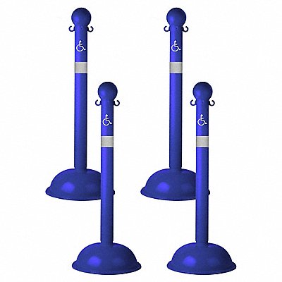 GRAINGER 999654 Handicapped Heavy Duty Stanchion PK4