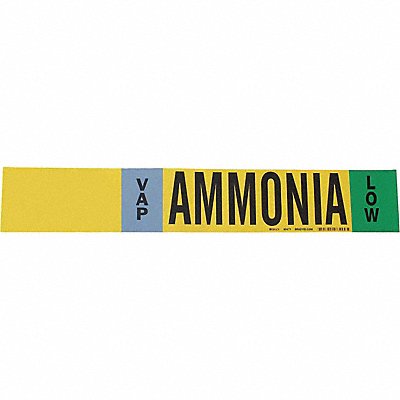 BRADY 90471 Pipe Marker Ammonia 4 in H 24 in W