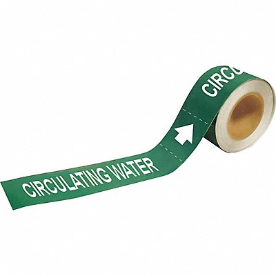 BRADY 20410 Pipe Marker Circulating Water 1in H
