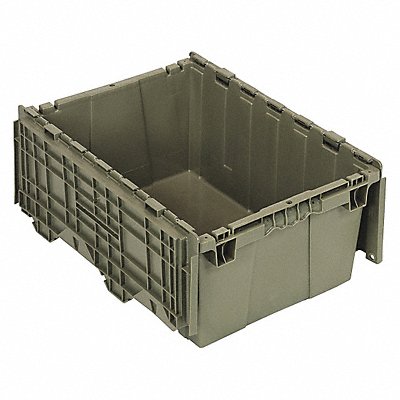 QUANTUM STORAGE SYSTEMS QDC21159 Attached Lid Container Grey Solid HDPE