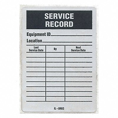 SEE ALL INDUSTRIES ILSREC Svce Rcd Label 4-1/4 x3 Bk/Silver PK25