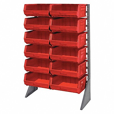 QUANTUM STORAGE SYSTEMS QRU12S25012RD F1614 BinRailFlrRck 36inx54inx15in Load Capacity 50 lb