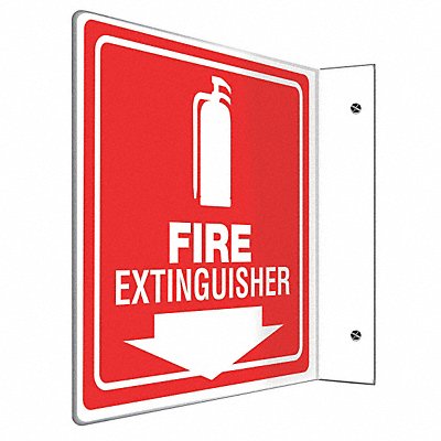 ACCUFORM PSP729 Fire Extinguisher Sign 8X8 WHT/R PS