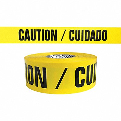 GRAINGER B334Y13200 Barricade Tape Yellow 300 ft L 3 in