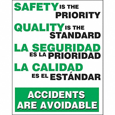 ACCUFORM SP124517L Safety Poster 22 in x 17 in Plastic