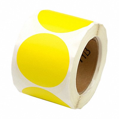 GRAINGER 9DL28 Floor Tape Yellow 3 inx3 in Circle PK500