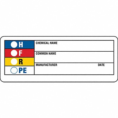 BRADY 99186 HMIG Label 1-1/2 in H Paper PK1000