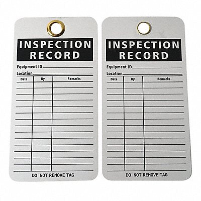 GRAINGER 9DT29 Inspection Rcd Tag 5-3/4 x 3 In PK25