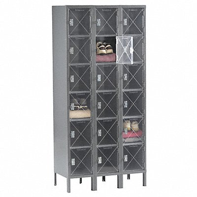 TENNSCO CBL61215123MEDGR Bx Locker 6x3Locker Grey 78 x36 x15 Assm