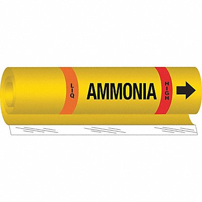 BRADY 58000 Pipe Marker Ammonia 9 in H 8 in W
