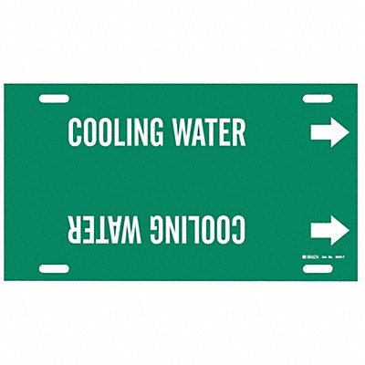 BRADY 4042F Pipe Marker Cooling Water 8 in H 16 in W