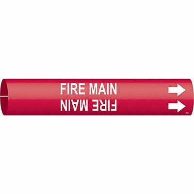 BRADY 4185C Pipe Marker Fire Main 2 in H 2 in W