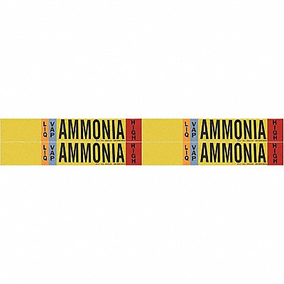 BRADY 90473 Pipe Marker Ammonia 1 1/8in H 7in W