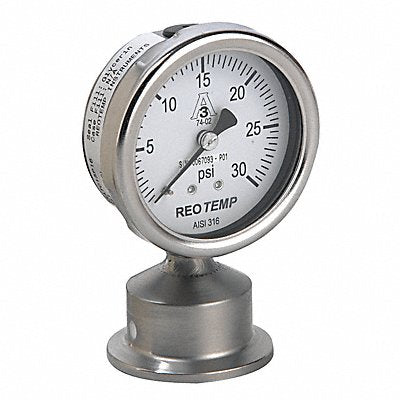 REOTEMP SG25ATC15P16 Pressure Gauge 0 to 30 psi 2-1/2In 1-1/2