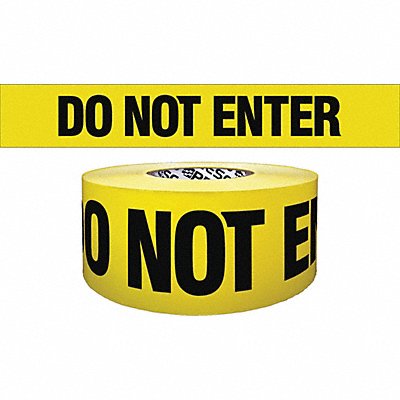 GRAINGER B3104Y1828200 Barricade Tape Yellow 1 000 ft L 3 in