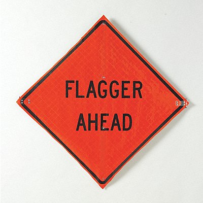 EASTERN METAL SIGNS AND SAFETY C36EMO3FHHDFLAGGERAHEAD Flagger Ahead Traffic Sign 36 x 36