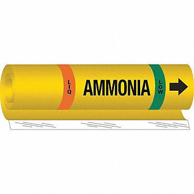 BRADY 58009 Pipe Marker Ammonia 26 in H 12 in W