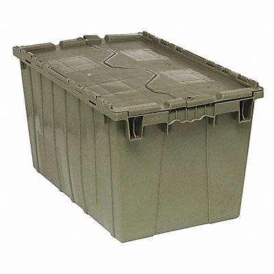 QUANTUM STORAGE SYSTEMS QDC251514 Attached Lid Container Grey Solid HDPE