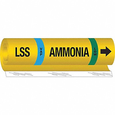 BRADY 57993 Pipe Marker Ammonia 26 in H 12 in W